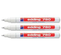 3 X Edding 780 Peinture Stylo Marqueur Extra Fine Bas Odeur - 8 Coloris