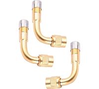 3 x extensions de valve pour voiture, moto & vélo | Extension de valve de pneu à 90° | Adaptateur de valve de pneu | Valve d'angle à 90° | Valve coudée en laiton | Valve à monter [pivotant à 360°] | V