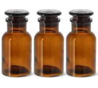 3 x Flacon de pharmacie Bouteille à col large Bouchon En Verre Apothicaire laboratoire Laborglas ronde épaule Biberons à cols Laborgläser L’épaule - Vert, 60 ml