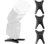3 x Flash Mount with Tripod Universal Integrated 1/4 Inch for Flash Shoe According to Standard e.g. Compatible with Nikon Canon Olympus Panasonic Pentax Sigma Metz