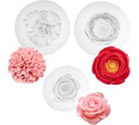 3 X Flower Candle Silicone Moulds,Silicone Moulds For Candles,Rose Shaped Silicone Moulds,3d Silicone Candle Moulds,For Soy Wax,Beeswax,Aromatherapy,Soap,Chocolate