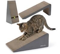3 x Griffoir en Carton ondulé pour chat PELUVIO Trilo - Lot de 3 Griffoirs - Forme de L - Modulable