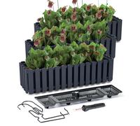 3 x jardinière pot de fleurs jardinière jardinière de balcon 58 cm +...