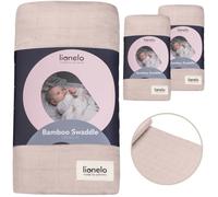 3 x Langes coton bébé en bambou naturel LIONELO - 120x120 - Beige