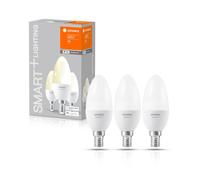 LEDVANCE Lampe LED intelligente avec technologie WiFi, douille E14, dimmable, blanc chaud (2700 K), remplace les lampes à incandescence par 40W, bougie SMART+ WiFi à intensité variable, lot de 3