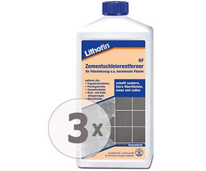 3 x LITHOFIN KF Décapant voile de ciment - Les restes de la saleté - Mortier de Construction - Brique - 1 L