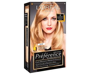 3 X l'oreal Paris Récital Préférence Permanent Couleur 8 California Natural Mid Blonde