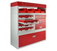 3 x Rayonnage Rouge en Métal pour Van Camionette Rangement