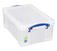 3 x Really Useful Box 9 L - 395 x 255 x 155 mm - pour 24 DVD/A4 Papier - Transparant