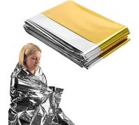 3 X Reusable Survival Blanket Extra Large Thermal Blanket Gold Silver Emergency For Outdoor Hiking Marathons First Aid 210 X 160 Cm