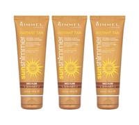 3 x Rimmel London Instant Tan Sun Shimmer Instant Tan - Medium 125ml