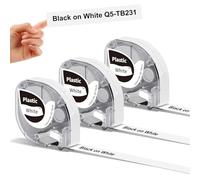 3 x Ruban d'étiquettes Phomemo P12 12mm x 4m Noir sur Blanc Q5-TB231