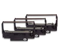 3 x ruban, ruban en nylon, bande d'encrage vhbw de type ERC-30, ERC-34, ERC-38B pour imprimante matricielle Omron IMC 70, RS 6500.