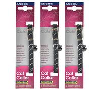 3 x Saver - Collier Ancol Collier réfléchissant pour chat réfléchissant - Noir