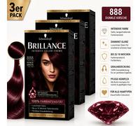 3 x Schwarzkopf Brillance 888 Coloration Crème 6x170ml Dunkle Kirsche