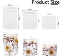 3 X Silicone Candle Moulds,Cylindrical Candle Moulds,Silicone Candle Moulds For Pillar Candles,Diy Candle Moulds
