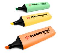 3 X STABILO Boss Original Pastel Surligneur Marqueurs - Pêche, Jaune, Et Menthe