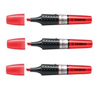 3 x stylo marqueur surligneur Stabilo Luminator rouge 2 mm - fin / 5 mm - lar...
