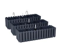 PAFEN 3X Bac À Fleurs Pot À Fleurs avec Supports - 58 x 18 x 16,2 cm - Système d'Irrigation pour Pots de Fleurs Balcon Boîtes à Fleurs, Anthracite