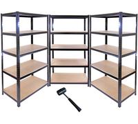 3 x T- Rax Rayonnage de garage Rayonnage d'atelier Rayonnage pour charges lourdes Cave Rayonnage industriel