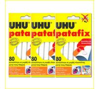 3 x tampons de colle UHU Patafix - blanc réutilisable amovible - paquet de 80...