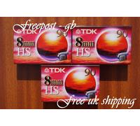 3 X TDK P5-90 HS Vidéo 8Mm / Hi8 Caméscopes Bandes / Cassettes - Haute Qualité