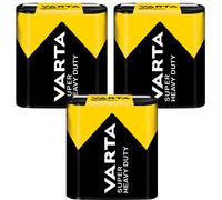 3 X Varta Super Heavy Duty Pile Plate 4,5 V 3R12 Zinc-Carbon