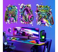 3 X Wall Stickers For Children Gamer 3d Wall Sticker Video Games Controller Wall Decoration Bedroom Boy Game Room