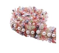 3 Yard Vintage Nylon Gold Pearl Beaded Embroidered Lace Trim Ribbon Fabric Handmade DIY Costume Dress Sewing Supplies Craft(5)