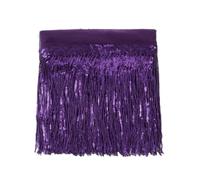 3 yards - Bordure à franges à paillettes - 20 cm de large - Bordure en dentelle - Bordure décorative - Pour couture, bricolage, vêtements en latin, décoration de fête, violet