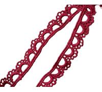 3 Yards White Black Burgundy Cute Curtain Lace Trim Fabric Water Soluble Milk Silk DIY Garment Accessories 1cm(Burgundy)