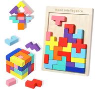 3 Year Old Kids ToyMontessori Games 3 Years30 Colorful Wooden Building Blocks Intelligence StimulatingWooden Toy for Gift Girl Boy 3 4 5 Years Old