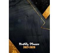 3 Years 2027-2029 Monthly Planner: 36 Months, January 2027 To December 2029, 3-Year Calendar,8.5x11 Inches,Cover: Gold and Black