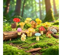 30/20/10 pièces Mini sculptures de champignons en résine réalistes et mignonnes, style forêt de rêve, convient pour créer des paysages de mousse miniatures, des bonsaïs et le jardinage DIY, parfait po