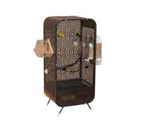 30.3 inch Large Bird Cage Indoor Iron Parrot Cage with Open Top for Budgies, Cockatiels, Munias and Small Mid-Sized Birds(Svart)