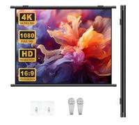 30" 40" 50" 60" Écran for Projecteur, 4K HD Toile Videoprojecteur Manuel