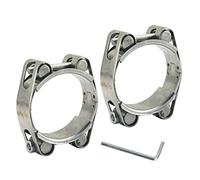 30-40 mm Collier de serrage robuste en T en acier inoxydable 304, double tête, double couche, pour tuyau, pince à tube, largeur de bande 20 mm (2 pièces avec clé)