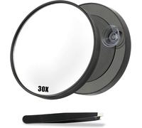 30/40x Magnifying Mirror 9cm With Suction Cup And Tweezers, Cosmetic Mirror With Magnification, Makeup Mirror For Makeup (30x9cm)