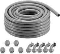 30,5 m de tuyau ondulé en PVC - Flexible - Tuyau ondulé - Tuyau isolant Protection - 25,4 mm - Jardinage et aménagement paysager