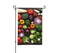 30,5 x 45,7 cm Introduction de divers légumes imprimés drapeau de jardin pour l'extérieur, parfait pour la Saint-Valentin et les décorations de printemps
