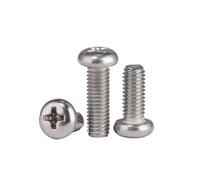 30/50/100/200 pièces vis à tête ronde empreinte cruciforme M3 M4 M5 M6 M8 GB818 316 métaux en acier inoxydable(100pcs M5x0.8x12mm)