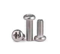 30/50/100/200 pièces vis à tête ronde empreinte cruciforme M3 M4 M5 M6 M8 GB818 316 métaux en acier inoxydable(50pcs M6x1x40mm)