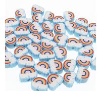 30/50/100 pièces 10mm nuages arc-en-ciel perles perles d'argile polymère perles entretoises en vrac pour la fabrication de bijoux bracelet à bricoler soi-même accessoires-30 pièces