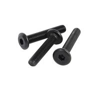 30/50/100 pièces plaqué zinc noir M4M5M6M8 plaque de serrage chanfreinée à six pans creux boulon montage tête plate meubles attelle noire vis assortie(M5x20 (100 PCS))