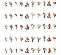 30/50 Pièces Breloque De Canne À Sucre De Vacances En Métal Breloque De Canne De Noël Métallique Pour Boucles D'oreilles Collier Fabrication De Bijoux Faits À La Main Artisanat De Noël En Métal