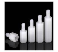 30/50 pièces M2 M2.5 M3 M4 M5 Nylon Hex mâle femelle entretoise filetée pilier montage PCB carte mère isolé en plastique entretoise vis écrou blanc(30mm (30Pcs),M2.5 (Thread 6mm))