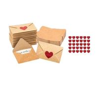 30/60 mini notes d'amour vierges et enveloppes pour lui, elle, épouse, mari avec carte de vœux, autocollants, carte de Saint-Valentin pour lettres d'amour, anniversaire, mariage (30 pièces B)