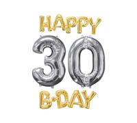 30. Anniversaire Ballons en aluminium Joyeux anniversaire 4 pièces or-argent