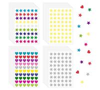 30 autocollants étoiles, 10 autocollants coeur, autocollants étoiles en feuille d'aluminium de 1,3 cm, autocollants de récompense pour enfants, adaptés à l'école, à l'artisanat (couleur or et argent)
