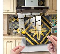 30 autocollants muraux pour carrelage, style bohème géométrique vert rétro, imperméables, en mosaïque, pour cuisine, salon, salle de bain, sol, décoration DIY, auto-adhésifs (D, 20 x 20 cm)